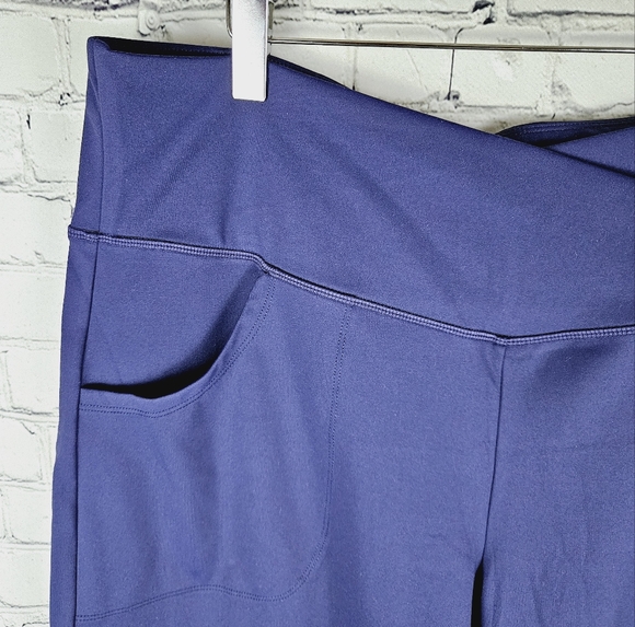 G4FREE | high waist wide leg flowy yoga split hem crop capri pants - Picture 2 of 8